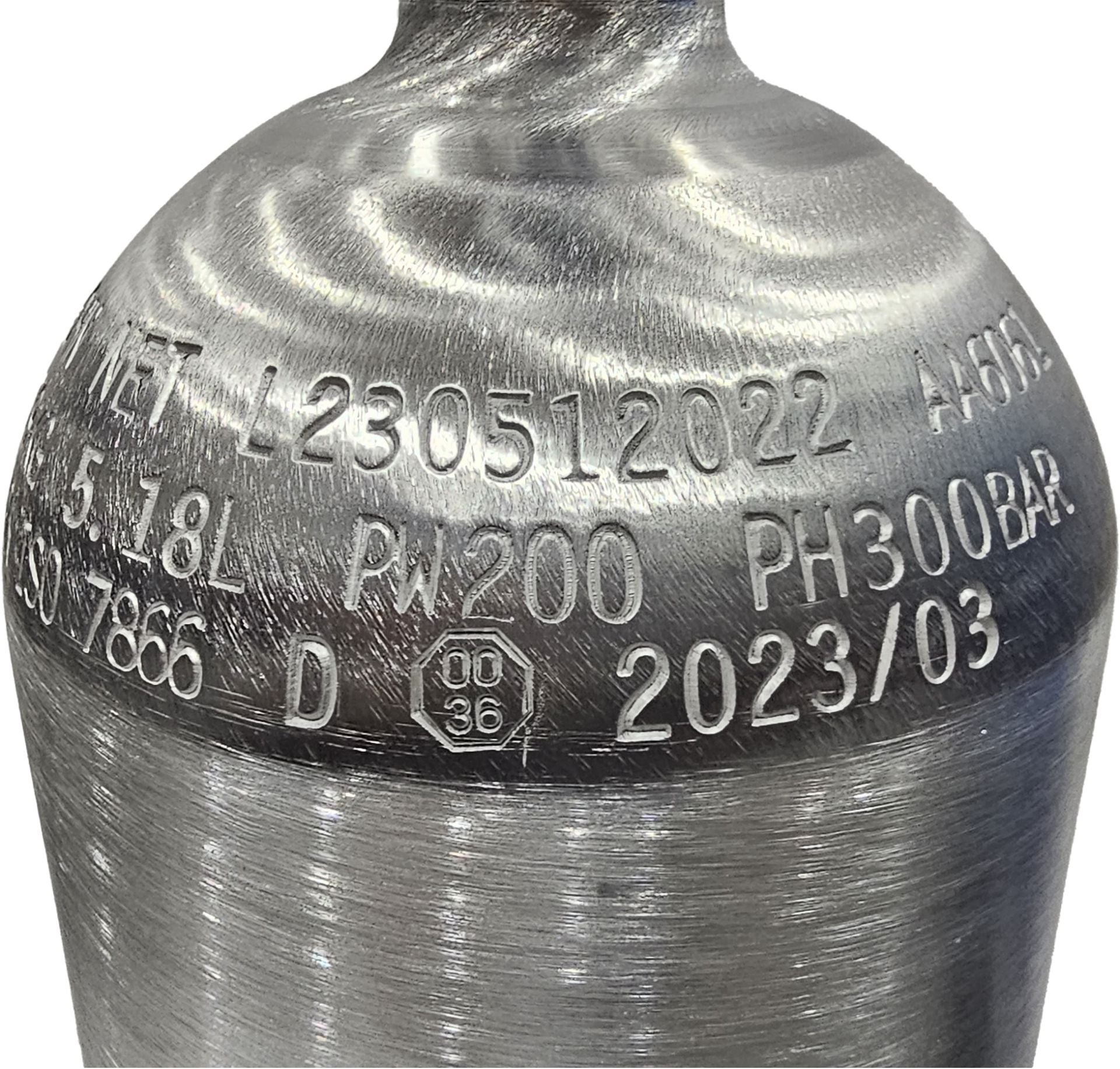5,0 L. Alüminyum Tüp Vanalı (Dalış Tüpü)